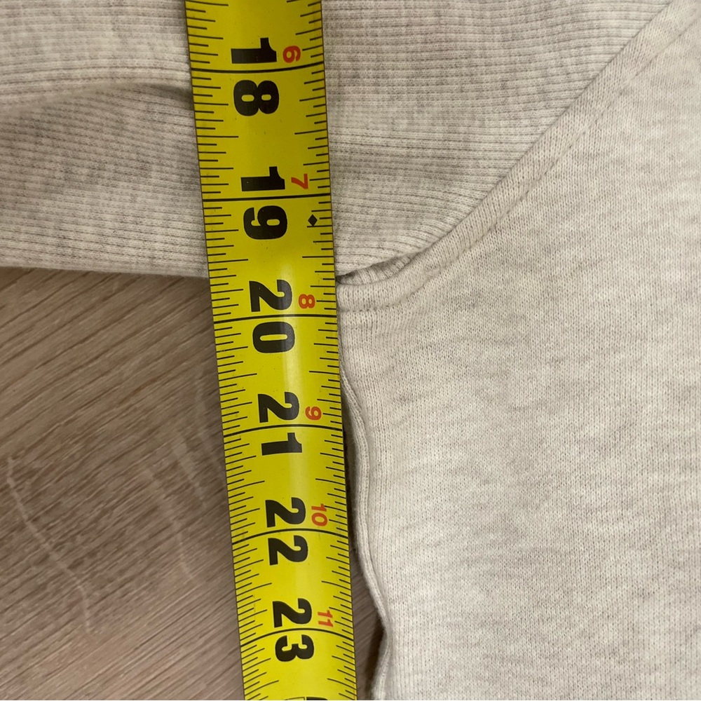 Lululemon Scuba Oversized Funnel Neck Half Neck Half Zip Heathered Light Ivory - Picture 7 of 8